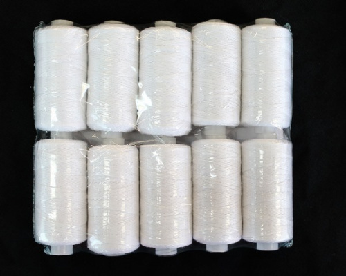  Нитки бытовые ХБ-10, 182,9м, 10шт/уп, белый  ТриКатушки