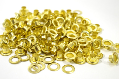  Люверсы №4 6мм сталь золото (уп 100 шт) "Proknopka"  ТриКатушки