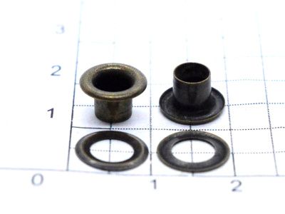  Люверсы №2 4мм сталь Антик (уп 100 шт) "Proknopka"  ТриКатушки