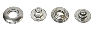  Кнопка металл (нерж), клямерная, D=18мм, цв.Никель (упаковка 500 штук)  ТриКатушки