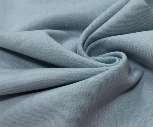  Ткань Кулирная гладь г/к с/л, 170гр.кв.м, 92% Хб + 8% лайкра, пенье, цв. Небесно-голубой IS  ТриКатушки