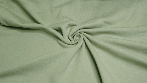  Ткань Футер 2-х нитка г/к с/л петельный, 245гр.кв.м, 95% Хб + 5% лайкра, пенье, цв. Шалфей  ТриКатушки