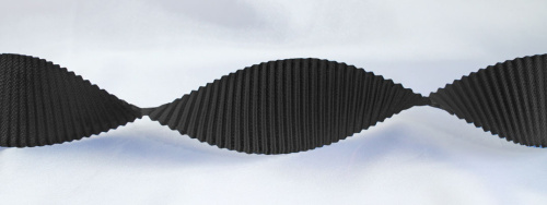  Лента "гофре" атласная арт. 3173 ширина 40 мм (упаковка 15 метров) цв.черный  ТриКатушки