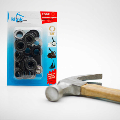  Люверсы в блистере НЕРЖ. №26 11мм цв. Оксид (уп.15 компл.) + Ручной установщик  ТриКатушки