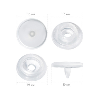  Кнопка пластиковая 10мм (1000 шт) цв. прозрачный  ТриКатушки