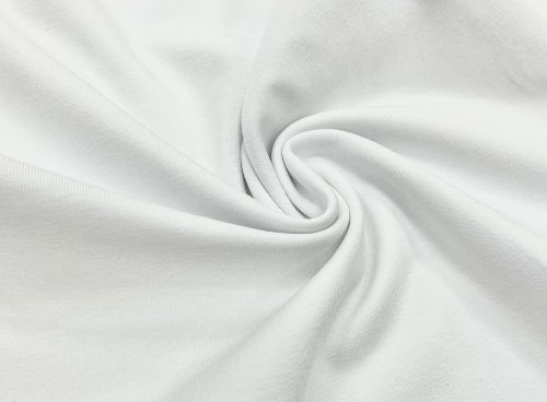  Ткань Кулирная гладь г/к 200гр.кв.м, 100% Хб, пенье, цв. Белый IS  ТриКатушки