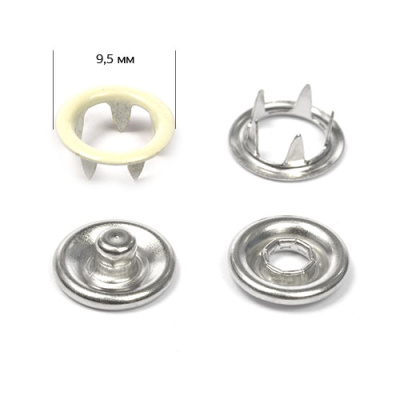  Кнопка 9,5мм рубашечная (кольцо) нерж. цв. Молоко №102 (уп.20 шт.) ProKnopka  ТриКатушки