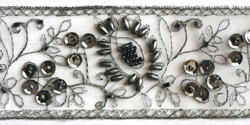  2015 белый Кружево с пайетками 53мм (упаковка 15 ярдов = 13,7 метра)  ТриКатушки