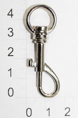  0028 Никель Карабин металлический 11*47,5мм (фас.10/ 100 штук)  ТриКатушки