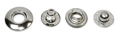  Кнопка металл (нерж), клямерная, D=20мм, цв.Никель (упаковка 500 штук)  ТриКатушки