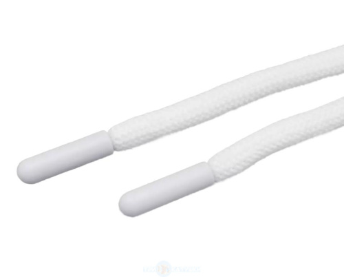  Шнурок круглый 6мм (пласт.наконеч.) 90см (уп.100шт) Белый 101  ТриКатушки