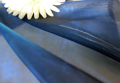  Ткань 5005 Органза цв. 706 синий  ТриКатушки