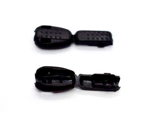  Концевик для шнура (Крокодильчик) №2 цв. Черный (уп.50/500 шт)  ТриКатушки