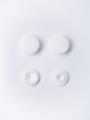  Кнопка пластиковая трикотажная 12,5 х 10 мм, цв. белый (уп.1000 шт)F  ТриКатушки