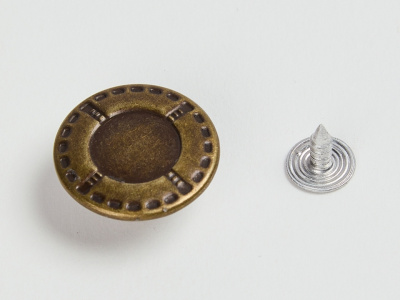  Джинсовая пуговица  20 мм (латунь) JD114 антик/500 шт  ТриКатушки