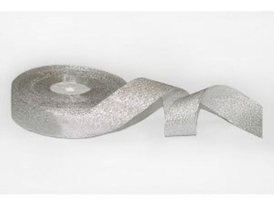 Лента метализированная 25мм (рулон 36 ярдов) серебро