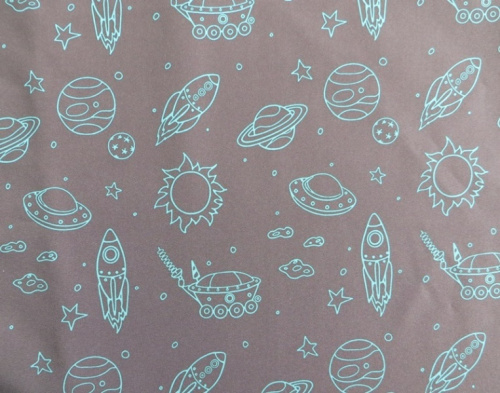  Ткань курточная детская  Дьюспо 240T WR PU цв.Cosmos т. серый  ТриКатушки