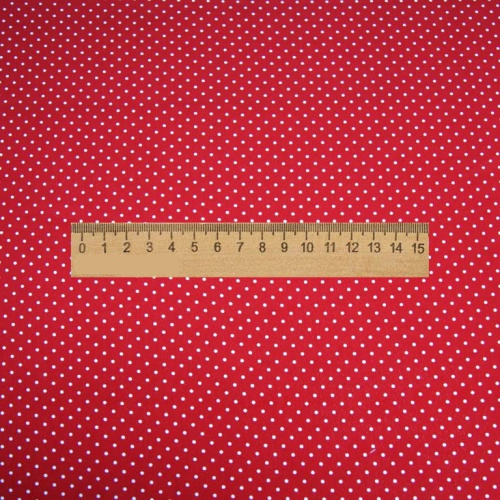  Ткань Кашибо горох 0,1см красный/белый арт. 5053  ТриКатушки