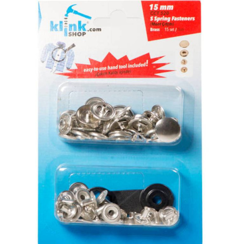  Кнопка в блистере арт.520 НЕРЖ. Альфа 15мм цв. Никель (уп.15 компл.)  ТриКатушки