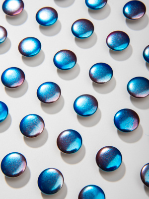  Кнопка 15мм Альфа сталь цв.Петролевый Хамелеон (уп 720шт)NS  ТриКатушки