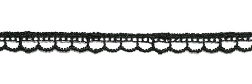  1002 черный Кружево вязанное 08мм (упаковка 15 ярдов = 13,7 метра)  ТриКатушки