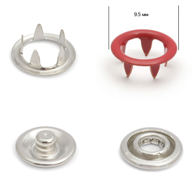 Кнопка рубашечная (кольцо) 9,5 мм - эмаль 148/1440 шт., цв. красный NS  ТриКатушки