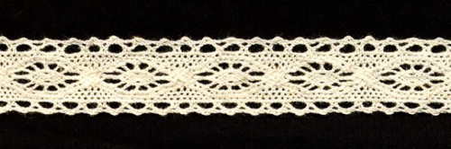  0021F бежевый кружево вязанное 21мм (намотка 20 ярдов = 18,3 метров)  ТриКатушки