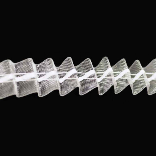  Тесьма шторная 25мм 2 шнура 100%ПЭарт251 цв. белый (намотка 100м) сборка равномерная  ТриКатушки