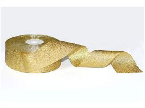  Лента метализированная 40мм (рулон 36 ярдов) золото  ТриКатушки