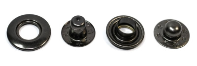  Кнопка металл (нерж), клямерная, D=18мм, цв.Черный Никель  (упаковка 500 штук)  ТриКатушки