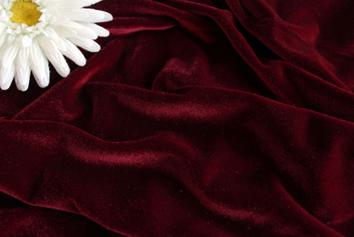  Ткань 3005 Бархат стрейч, ш.150см., №102 бордо  ТриКатушки