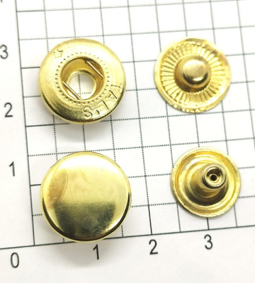  Кнопка 15мм Альфа сталь цв.Золото (уп 720шт) Tals(Турция)  ТриКатушки
