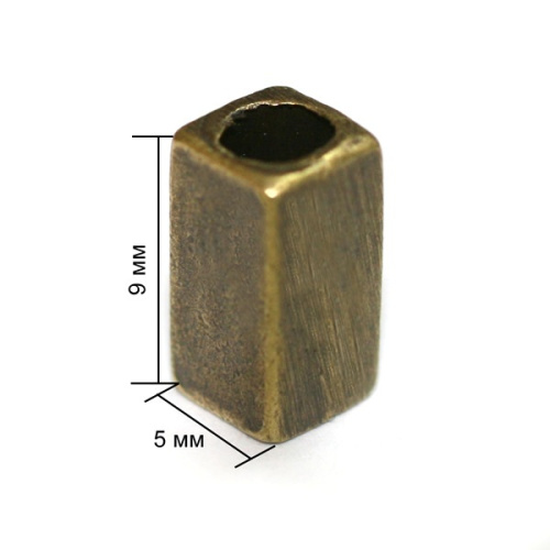  3852К антик концевик металл h=09мм (упаковка 500 штук)  ТриКатушки