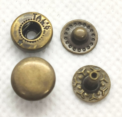  Кнопка VT-2 (10 мм) Альфа сталь цв. Антик (уп 720 шт) Tals  ТриКатушки