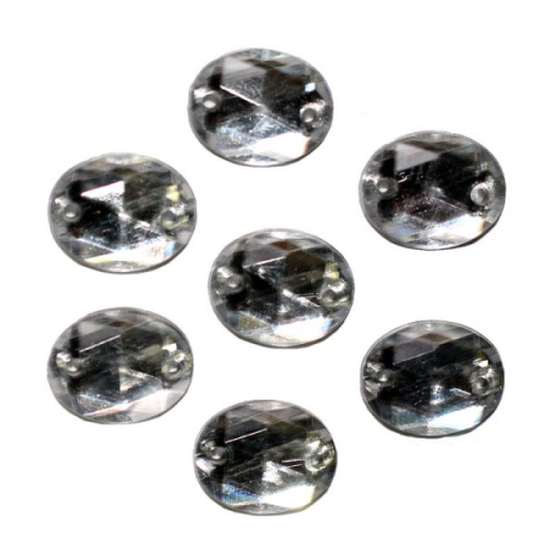  0017 08*10мм прозрачный Стразы пришивные "Овал" (упаковка 2000 штук)  ТриКатушки