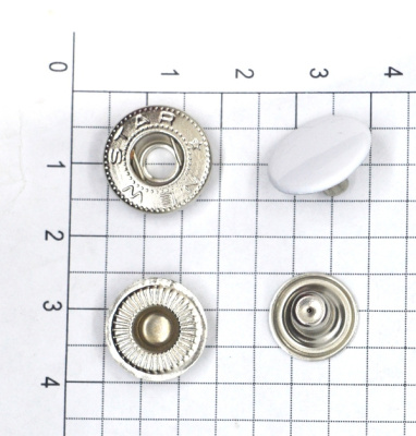  Кнопка Альфа 15мм сталь цв. 101/белый (уп 720 шт) Tals(Турция)  ТриКатушки