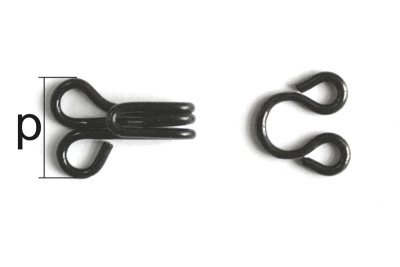  Крючки плательные #3 черный (упаковка 1728 штук)  ТриКатушки