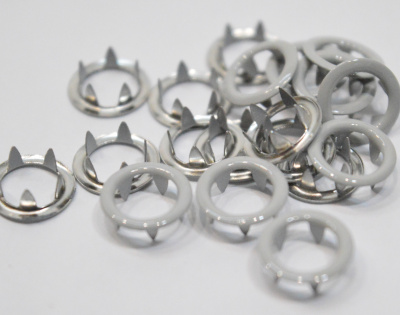  Розн.уп.Кнопка 9,5мм рубашечная (кольцо) нерж. цв.Св.Серый №521 (уп. 20 шт) ProKnopka  ТриКатушки