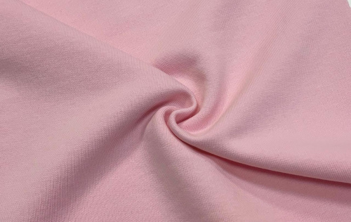  Ткань Футер 2-х нитка г/к с/л петельный, 245гр.кв.м, 95% Хб + 5% лайкра, пенье, цв. Нежная роза  ТриКатушки
