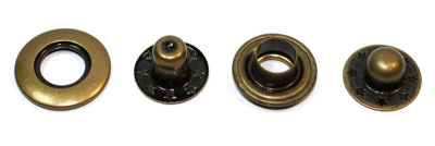  Кнопка металл (нерж), клямерная, D=18мм, цв.Антик (упаковка 500 штук)  ТриКатушки