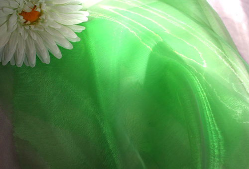  Ткань 5005 Органза цв. 607 зеленый  ТриКатушки