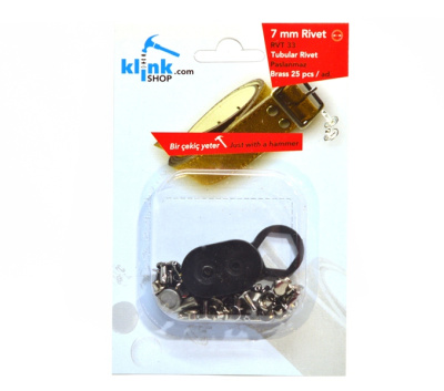  Хольнитены двухсторонние в блистере НЕРЖ. №33 7мм цв. Черный никель (уп.25 компл.) + Ручной установщ  ТриКатушки