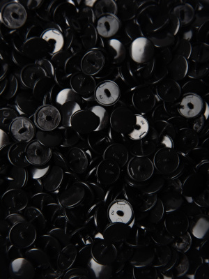  Кнопка пластиковая 12,5 мм (1440 шт) Турция цв. черный  ТриКатушки