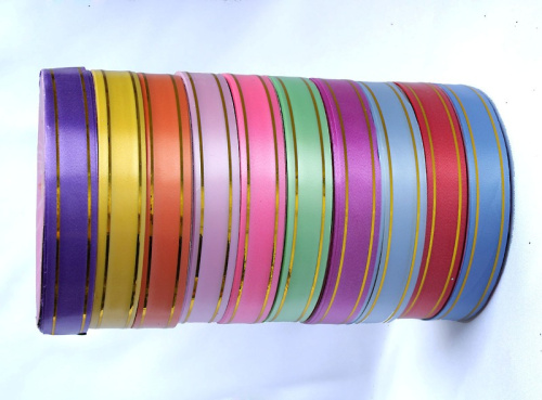  Лента для упаковки "полоска" 12мм (упаковка 10 рулонов по 10 метров) ассорти  ТриКатушки