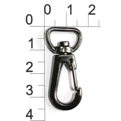  0025 Черный Никель Карабин металлический 12*36мм (фас.10/ 100 штук)  ТриКатушки