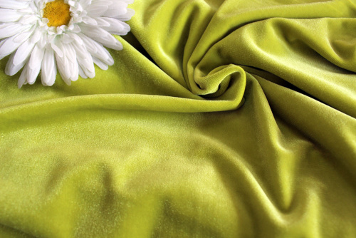  Ткань 3005 Бархат стрейч, ш.150см., №605 фисташковый  ТриКатушки