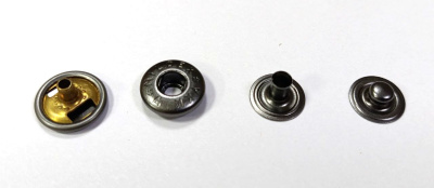  Кнопка Нержавеющая Альфа 13мм Цв. Черный никель (уп.1000шт),YKK  ТриКатушки