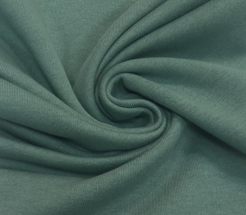  Ткань Футер 3-х нитка г/к петельный 320гр.кв.м, 80% Хб + 20% ПЭ, пенье, цв. Зеленый гранит IS  ТриКатушки