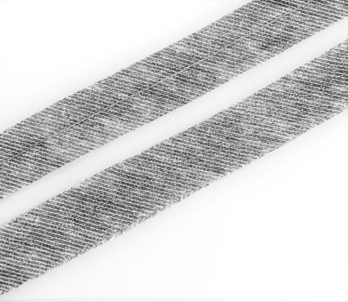  Лента нитепрошивная клеевая по косой со строчкой 10мм цв.серый (рул.100 м.)  ТриКатушки