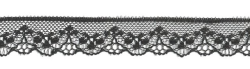  325-1 черный кружево-капрон 15мм (намотка 27,4 метров)  ТриКатушки